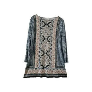 J.Jill Women's Floral Print Multicolor Long Sleeve Boho Tunic Top Size S Women's